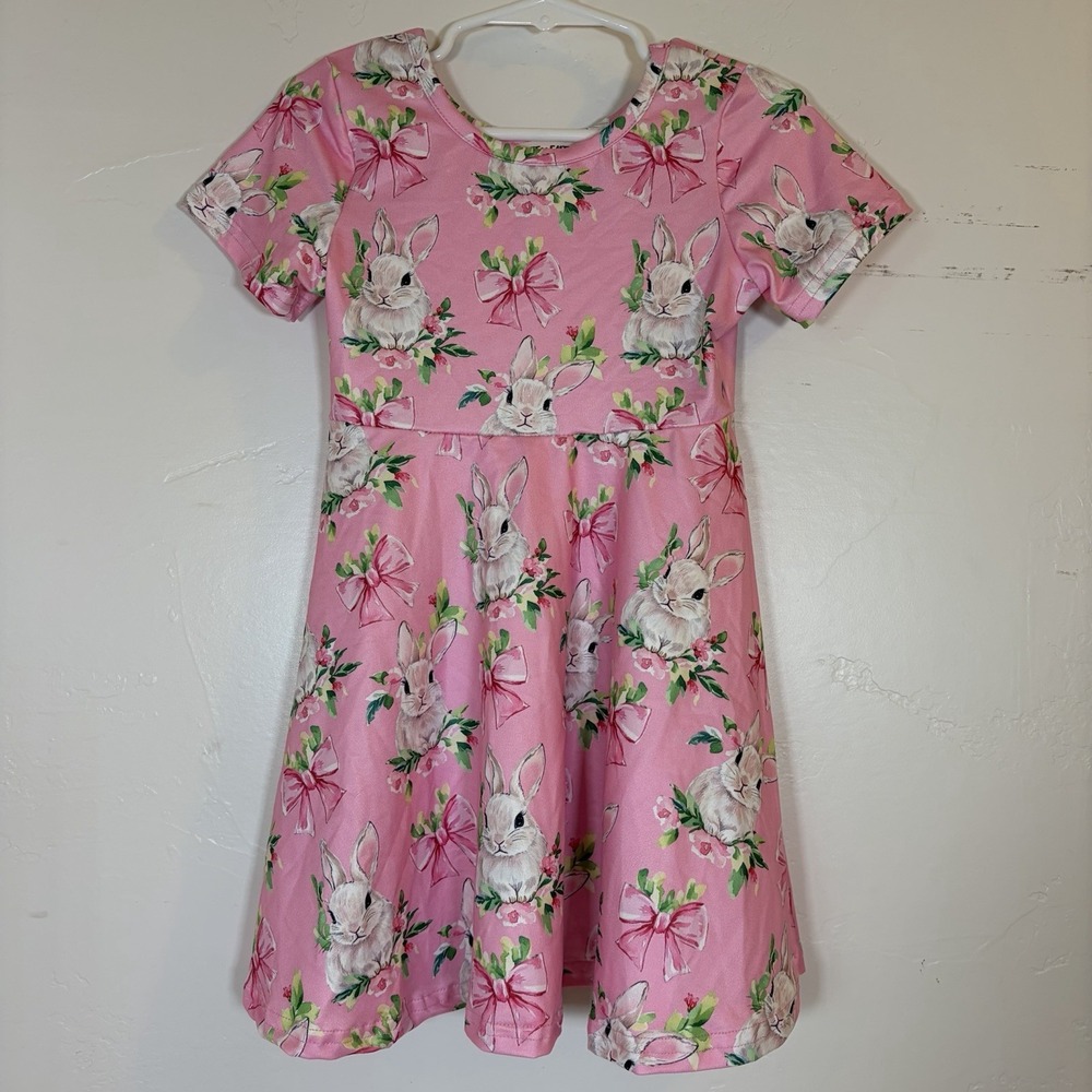Girls 3T Toddler Spring Easter Bunny Boutique Dress Summer Hip Hop Cotton